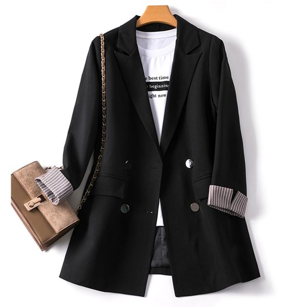 

women's suits & blazers spring autumn blazer korean long sleeve black small ladies casual loose suit jacket clothing g312 kve8, White;black