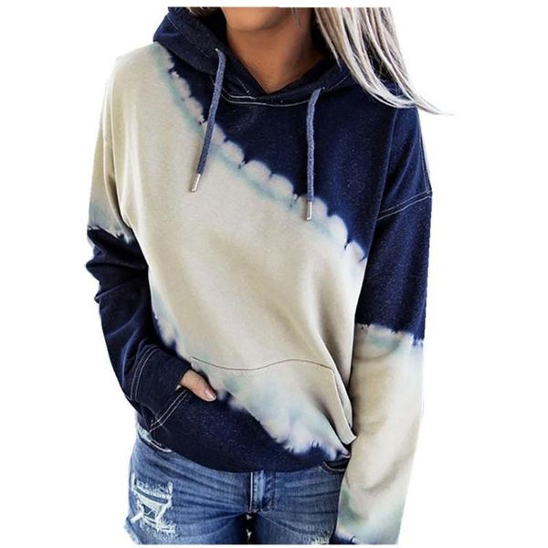

women's hoodies & sweatshirts christmas sweatshirt loose tie-dye print long sleeves harajuku hoodie women fashion casual printing desig, Black
