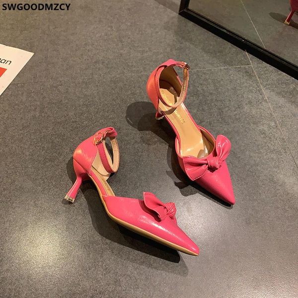 

dress shoes butterfly knot sandals women summer 2021 pumps ladies and high heels zapatillas de mujer, Black