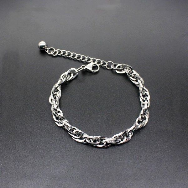 

link, chain titanium steel bracelet simple stainless hand jewelry fashion wild men's, Black