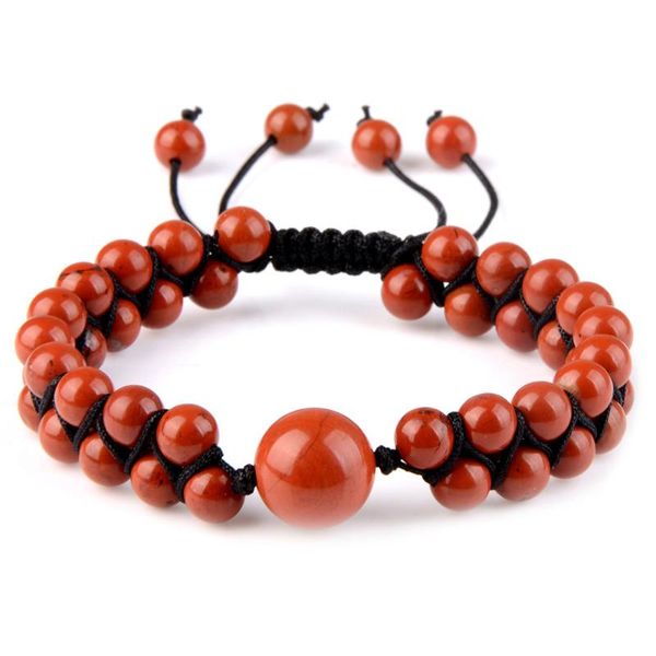 

beaded, strands braided buddha beads natural stone bracelets red jasper tiger eyes handmade double layer for men women jewelry, Black