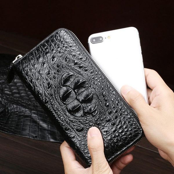 

wallets wallet skull crocodile skin carteras men masculina billetera hombre fashion carteira classic genuine leather purse 2021, Red;black