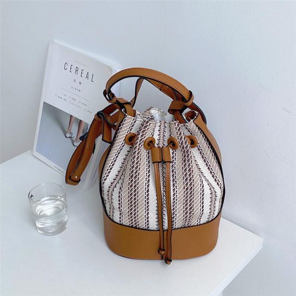 

evening bags luxury texture 2021 summer fashion designer splicing shoulder ladies leather bag niche trend crossbody bucket handbag