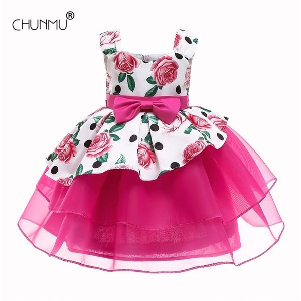 

party dresses for kids girls lace tutu dress princess baby clothes summer children birthday vestido wear clothing 210508, Red;yellow