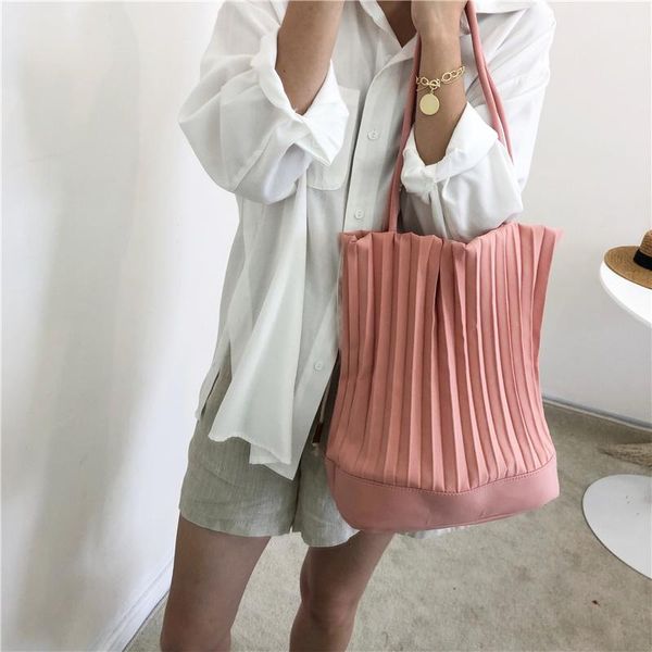 

outdoor bags in stock miyake pleated canvas casual solid color shoulder selling