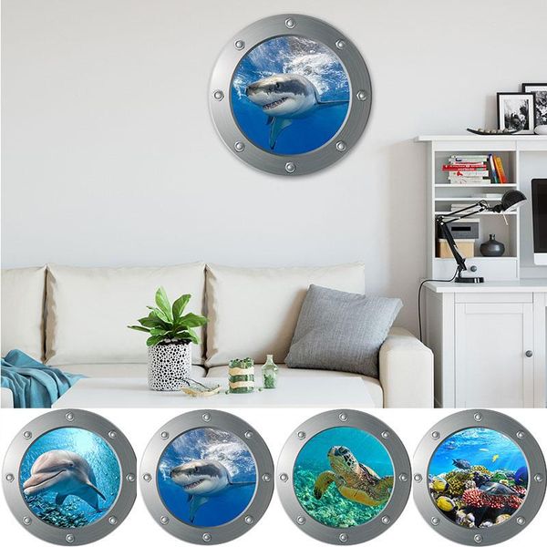 

wall stickers bathroom pvc decals underwater fish waterproof capybara dolphin tortoise washing machine decoration