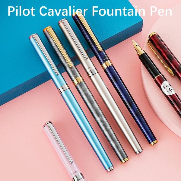 

fountain pens 1pc pilot cavalier pen with ink converter f m iraurita nib fcan-5sr metal penholder marble pattern stationery
