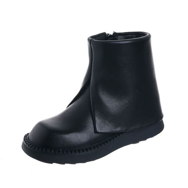 

baby boots kids shoes girls children footwear autumn winter cowhide leather short boot moccasins soft b8180, Black;grey