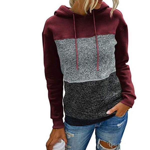 

women's hoodies & sweatshirts 2021 fashion trend casual striped hoodie long-sleeved draw rope sweatshirt hoodie., Black