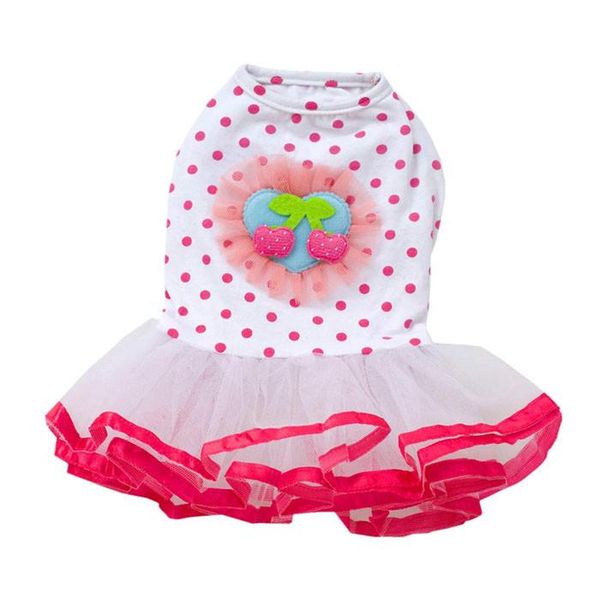 

dog apparel 2021 fashion puppy princess dress cherry lace skirt pet tutu tut para mascotas pour animaux de compagnie