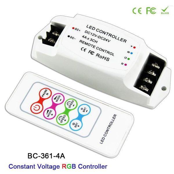 

controllers dc12v 24v rgb full color led strip light controller with rf wireless remote bc-361-4a 4a/ch*3 3ch lamp tape dimmer switch