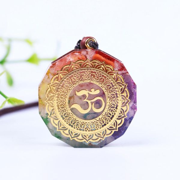 

orgonite necklace glow in the dark pendant 7 chakra healing energy orgon meditation reiki balance jewelry necklaces, Silver