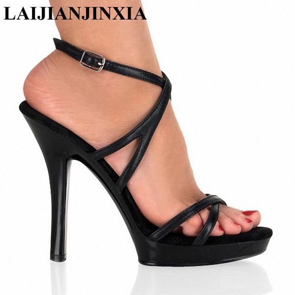 

13cm sandals high-heeled shoes 5 inch platform gladiator dance women's clubbing high heels, Black