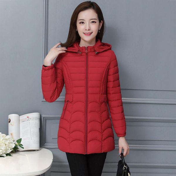 

women's trench coats plus size 5xl 6xl winter jacket women parkas slim solid hooded outerwear warm down cotton female re2539, Tan;black