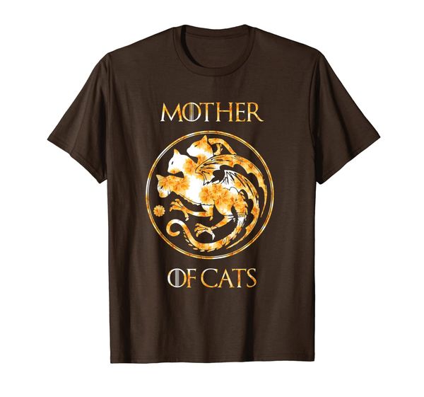 

mother of cats shirt with floral art mom gift t-shirt, White;black