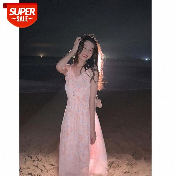 

[japanese story] korean gorgeous day pink dreamy mid-length suspender skirt female trend #hg8m, White;black