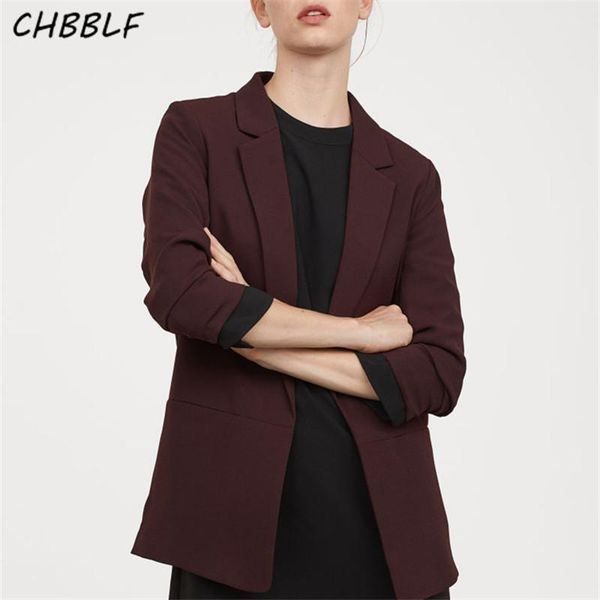 

women's suits & blazers chbblf women chic twill blazer three quarter sleeve pockets office wear coat notched collar vintage outerwear d, White;black