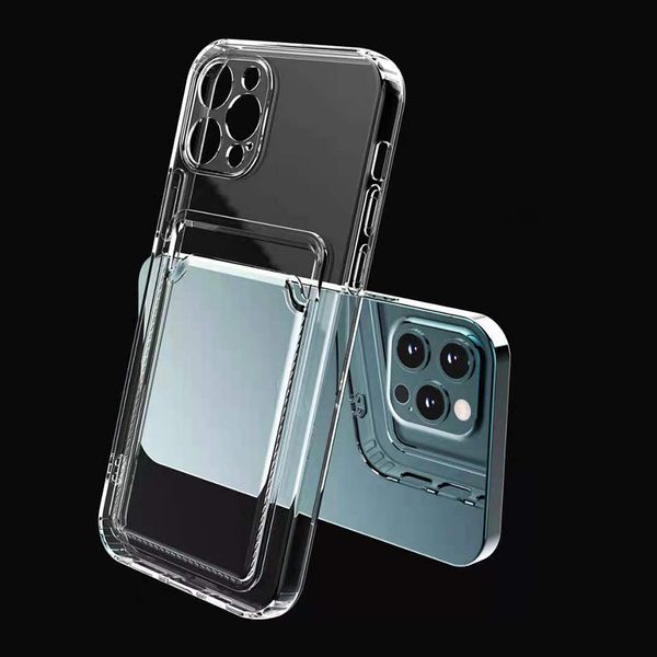 

inner airbag clear card slot cell phone cases for iphone 7 8 plus xr xs 11 pro max 12 mini 13 se2 sam s20 s21 note 20 ultra moto g9 power xi