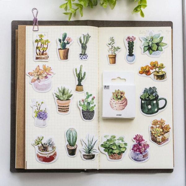 

50Pcs Mini Sticker Flake Kids Toy Sticker Cartoon Cactus for Graffiti Laptop Luggage Moto Bike Bicycle Guitar Skateboard Sticker