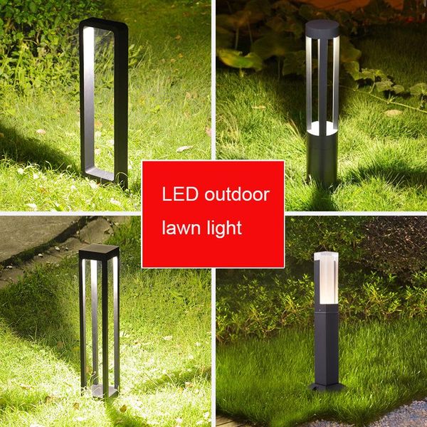

lawn lamps ip65 waterproof 7w led garden light lamp modern aluminum pillar outdoor courtyard villa landscape bollards
