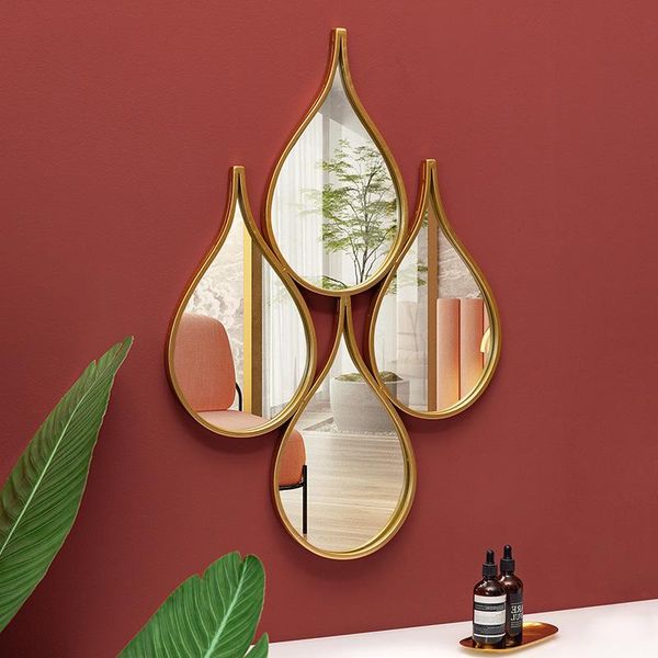 

metal decoration accessories water mirror background wall pendant modern simple porch corridor decorative objects & figurines