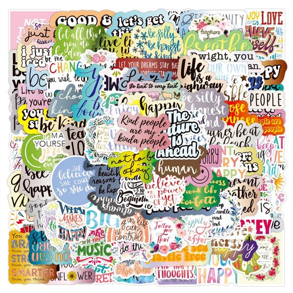 100 pz/lotto Hotsale Inspirational Graffiti Adesivi Per Laptop Skateboard Notebook Bagagli Bottiglia D'acqua Decalcomanie Per Auto Regali Per Bambini