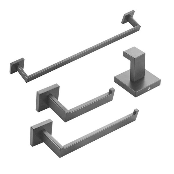 

bath accessory set towel hanger black bathroom accessories sets wall mounted bar coat robe hooks toilet paper roll holder stainless steel
