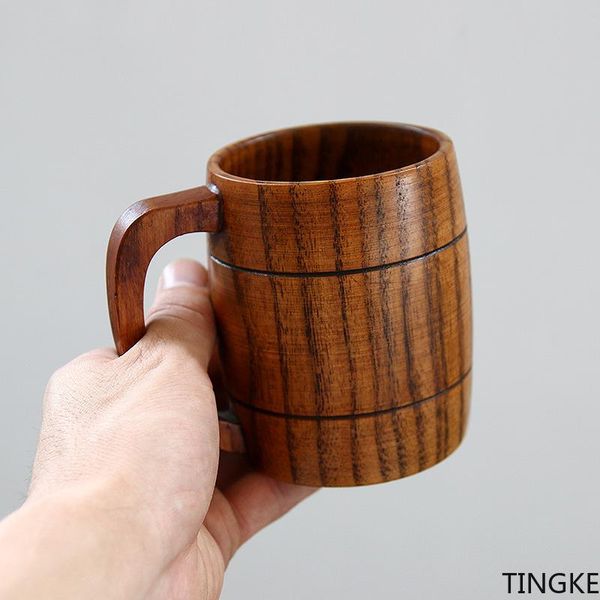 

mugs 400ml environmental protection classical wooden beer tea coffee cup water heat-resistant household milk office