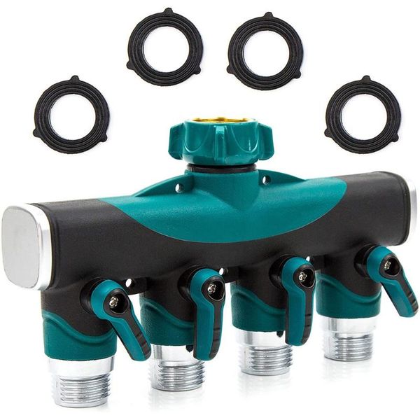 

bath accessory set water pipe tap outdoor garden 6-point balls valve metal four-way hose splitter joint 3/4" american standard