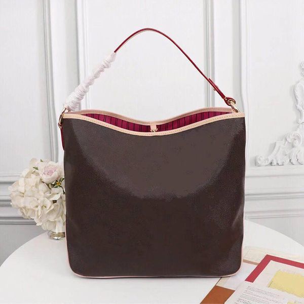 

casual women big totes 41cm calvi shoulder bag fashion leather bags classic brown flower handbag women shopping tote fashion totes