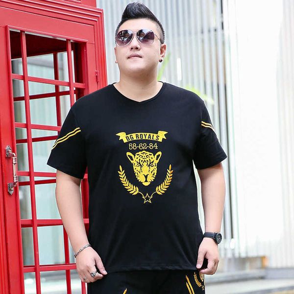

2020 new summer men's plus size short sleeve t-shirt fat guy super large half sleeve t-shirt thin top, Black;brown
