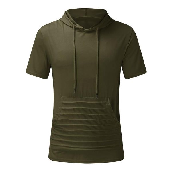 

men's t-shirts fashion t shirt plus size tshirts hooded summer solid color slim fit casual large short sleeve hoodie, White;black