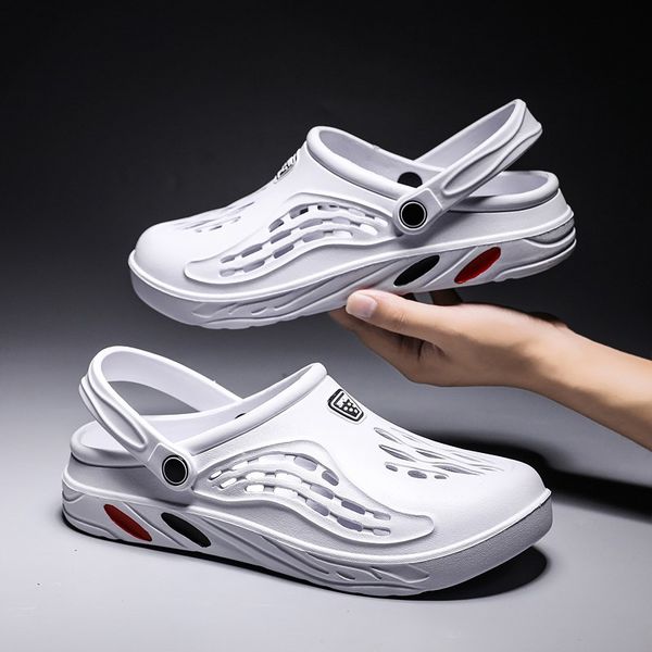 

men garden shoes black beach flat sandals slippers men sandals summer hole shoes rubber clogs