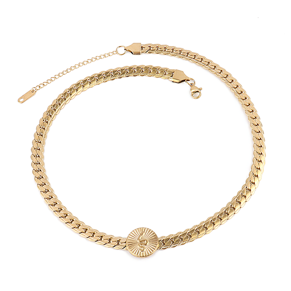 

chains snake necklace stainless steel for women thick chain choker round crystal multilayer, Silver