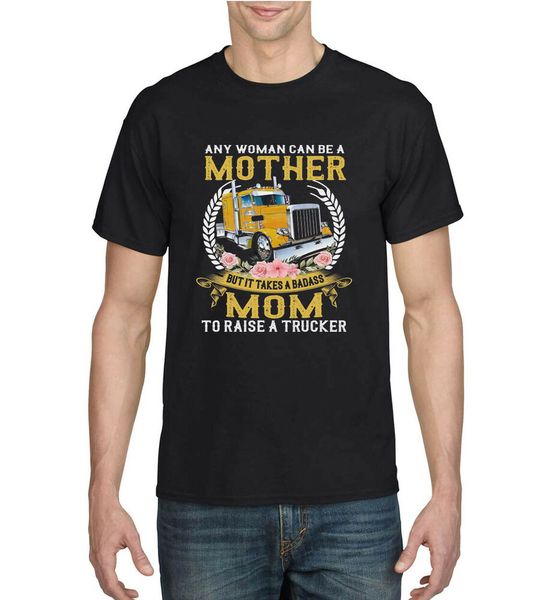 

it take a badass mom to raise a trucker cotton t-shirt, White;black