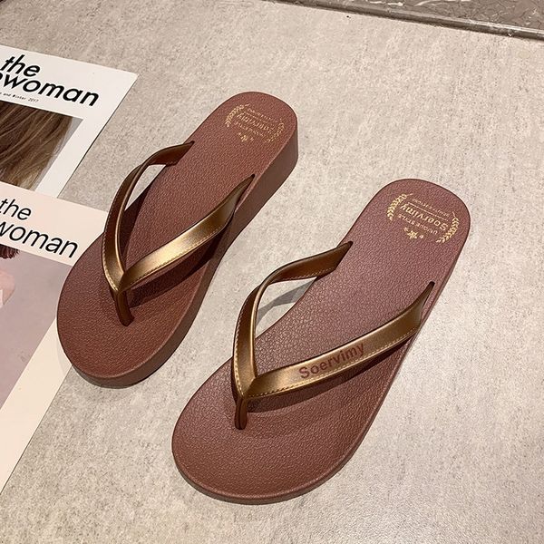 

8cus summer solid color slope heel net red flip-s flip-flopsbeach shoes flop slippers women beach shoes wear fashionable leisure