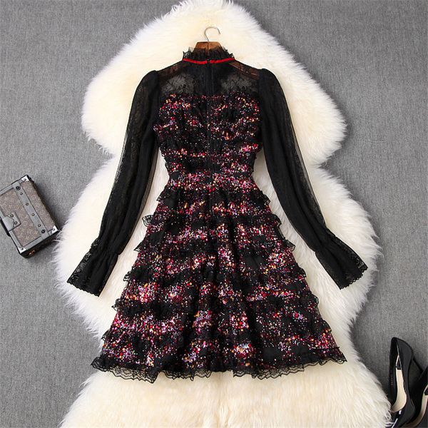 

two piece dress spring female designer runway fashion long transparent sleeve sliver sequins mini party slivers dresses ne54, White