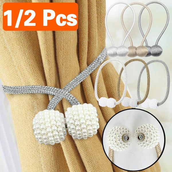 

other home decor 1/2pcs magnetic pearl ball curtain tiebacks tie backs holdbacks buckle clips accessory rods decorative
