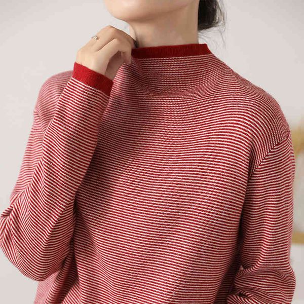 

sweaters winter korean style turtleneck striped long sleeve sweater woman casual basic pullover women clothing, White;black