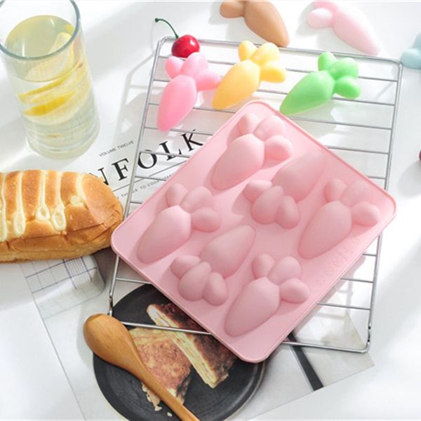 

baking moulds 6 cavity carrot silicone mold cake chocolate child decorating tools fondant handmade soap ice 3d brush