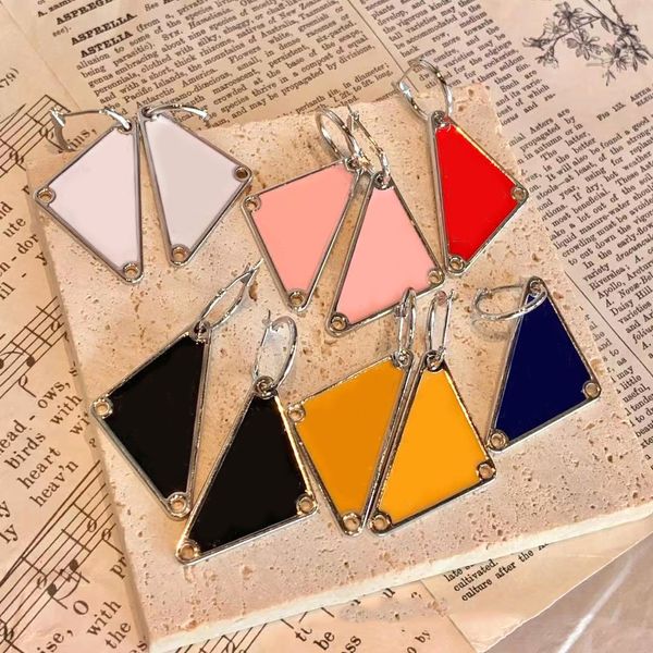 

inverted triangle letter designer earrings women personality charm silver needle earring girl party date studs eardrop, Golden