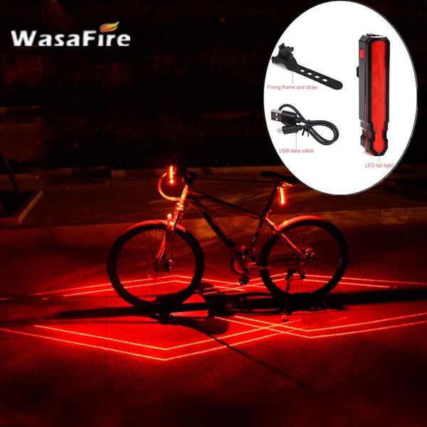 

wasafire folding laser led bike light usb rechargeable bicycle front tail safety warning taillight cycling rear head lamps lights