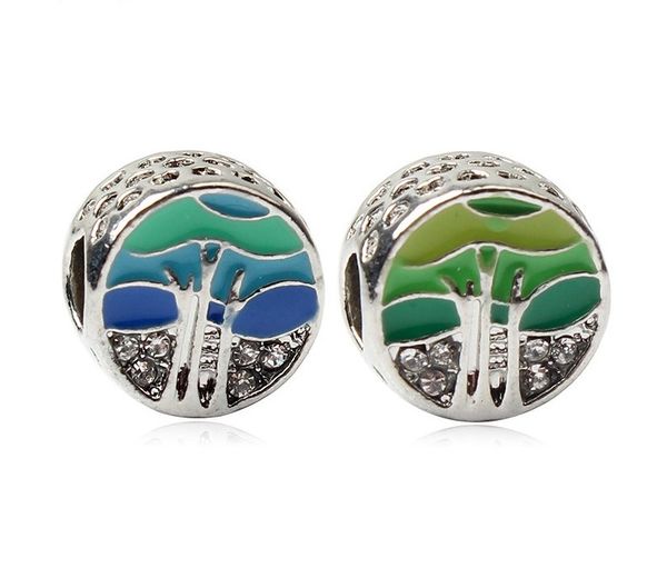 

fits pandora bracelets 20pcs coconut tree enamel silver charms beads fits pandora charms bracelet necklace for jewelry making 925 sterling s, Black