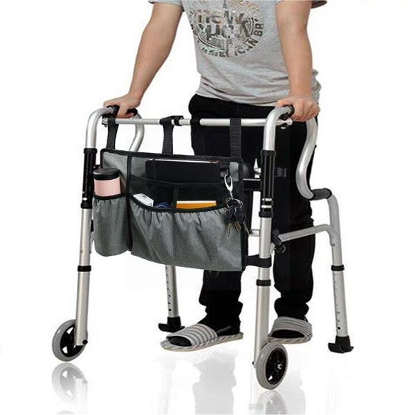 

storage bags product wheelchair side armrest bag with cup and water cover clothes multi-pocket towel m3c7