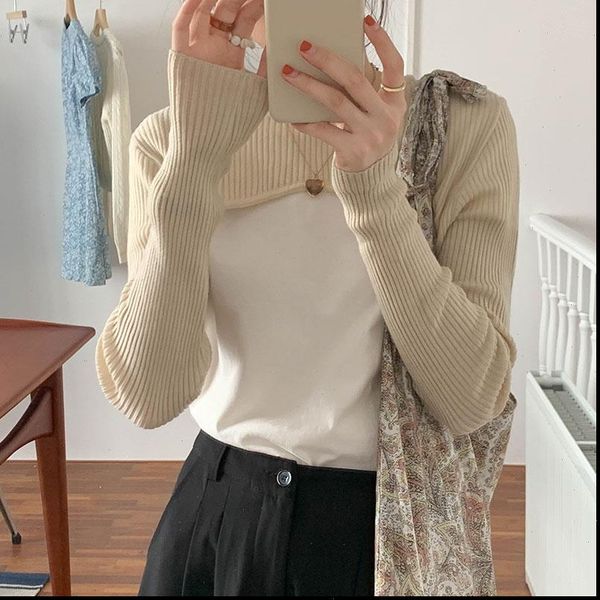 

5 colors korean style womens sweater autumn soild color knitted sweaters short pullovers long sleeve x1502, White;black