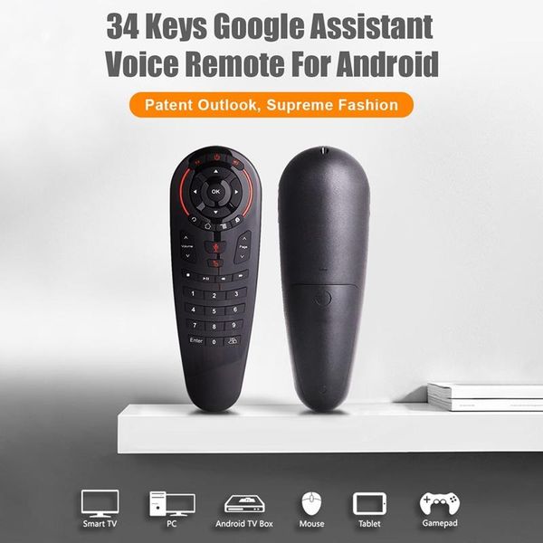 

air mouse 2.4g wireless voice remote control 33 keys ir learning gyro sensing for android tv box x96 h96 mice