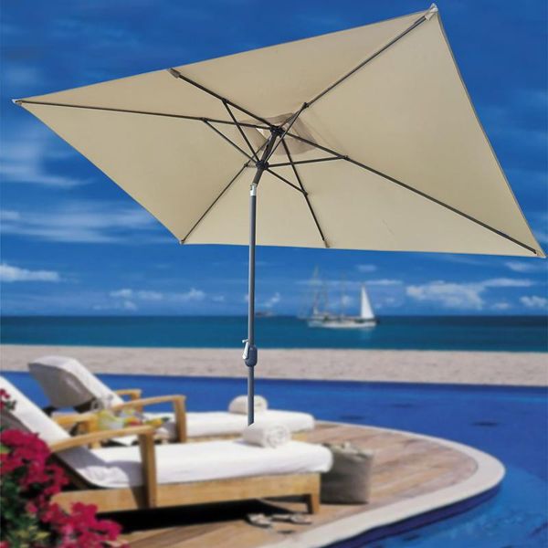 

shade 2x3m garden outdoor parasol with sturdy ribs beach umbrella table clothes for patio pool without stand