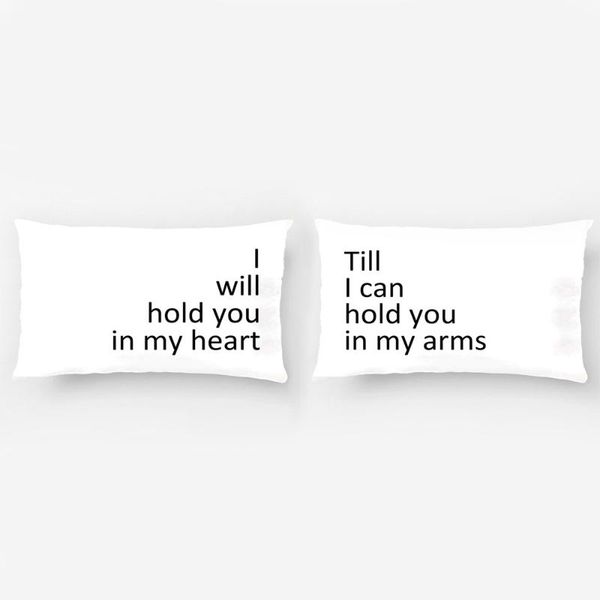 

will hold you in my heart till i can arms couple pillowcase as valentine's day anniversary gift for her him cushion/decorative pillow