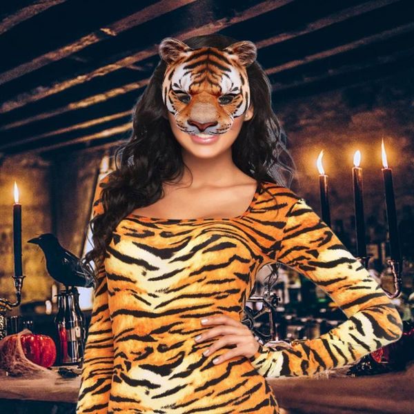 

party favor useful animal face cover easy wear wear-resistant delicate eva halloween tiger kids