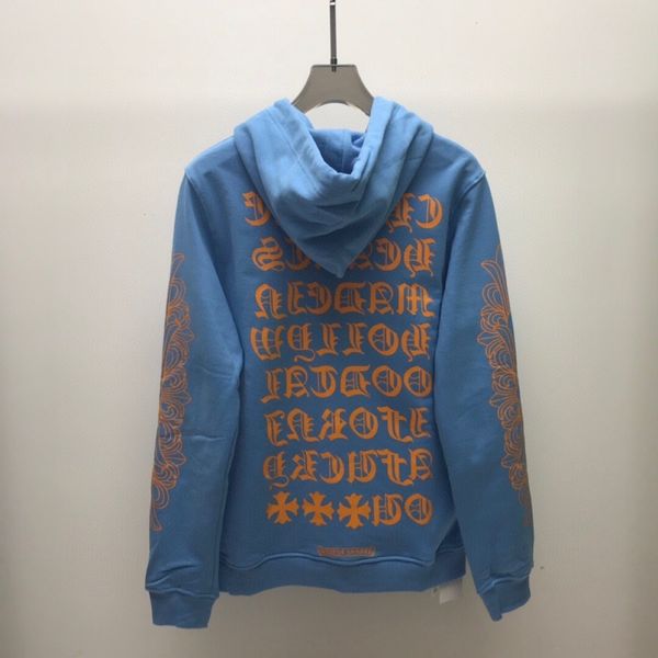 

trend men's crowe hoodie autumn coat style sanskrit printing tide sign, Black